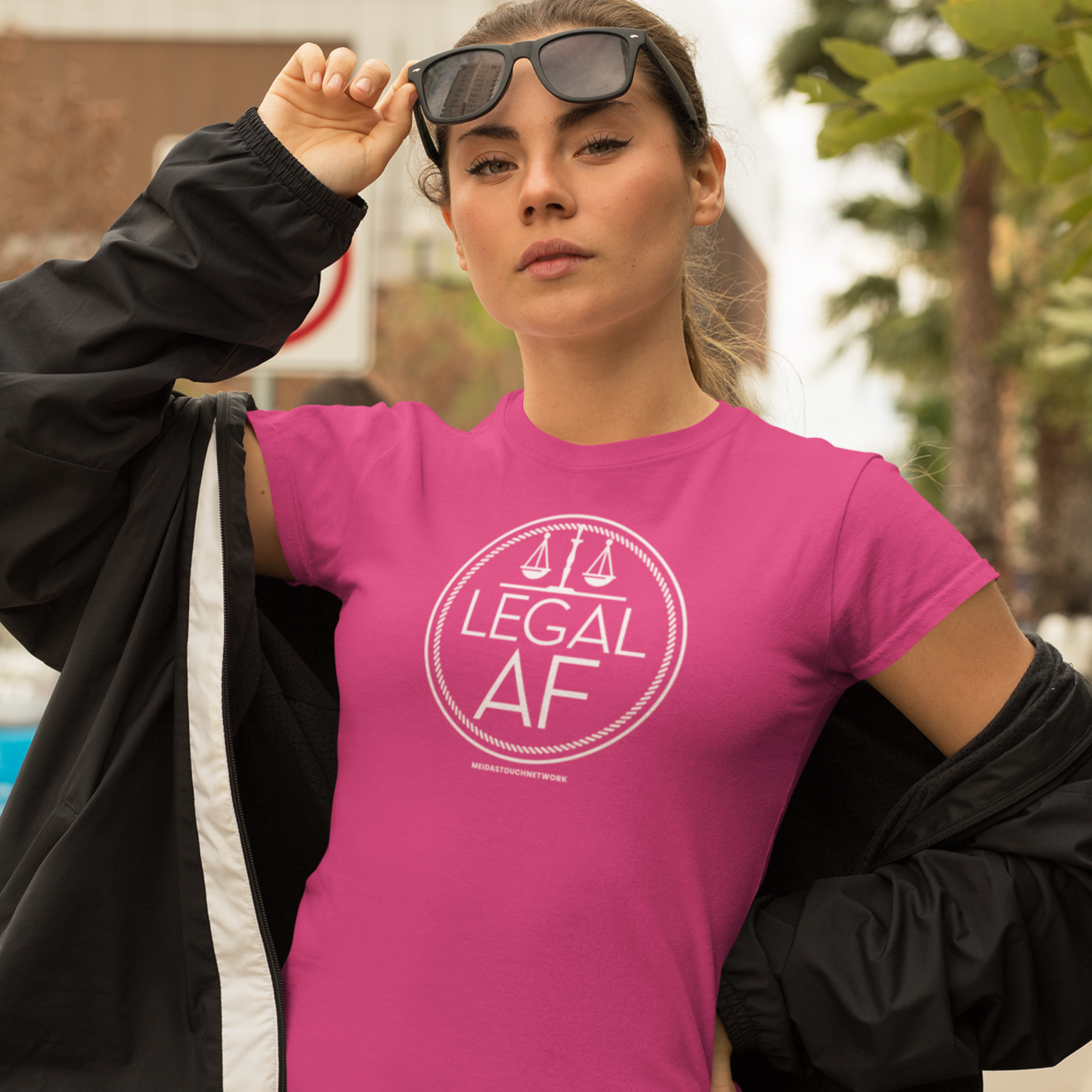 Legal AF Custom Fuchsia Logo Tee