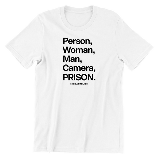 Person, Woman, Man, Camera, Prison Tee